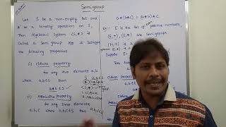 SEMIGROUP IN DISCRETE MATHEMATICS  ALGEBRAIC STRUCTURE  DISCRETE MATHEMATICS  GROUP THEORY [upl. by Shaddock]