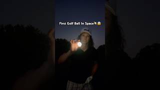 First Golf Ball In Space🪐😱 golf goldenhollield [upl. by Eednus902]