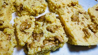 Barfi with walnut Recipe  Easy Recipe  Next Time You Will Not Buy Barfi From Market [upl. by Anurb]