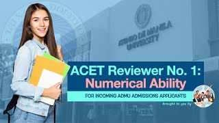 ACET Reviewer No 1 Numerical Ability  reviewcentral acet admu freereviewer onebigfight [upl. by Lotsirhc]