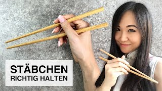 Mit Stäbchen essen  Essstäbchen richtig halten [upl. by Eaner]