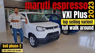 Maruti s presso top model 2023  ₹549 lakh 🔥😳 s presso vxi plus 2023  walk around amp Review hindi [upl. by Cordalia713]