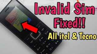 Fix invalid sim card solution on All Tecno Itel keypad Mobile [upl. by Inaluahek]