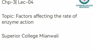 Factors affecting the rate of enzyme action  Punjab Boards Biology First Year [upl. by Lea]