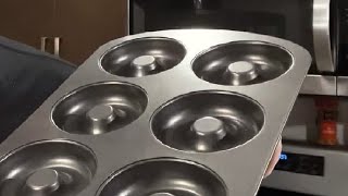 Wilton Non Stick 6 Cavity Donut Baking Pans Review [upl. by Ahsenyt]