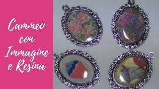 Tutorial Ciondolo cammeo con immagine e resina altered art resin jewelry [upl. by Halda]