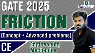 Friction Concept amp Advanced Problem  Engineering Mechanics  GATE 2025  Civil Engineering [upl. by Yelsehc827]