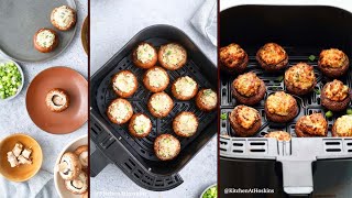 Air Fryer Stuffed Mushrooms  Cream Cheese Stuffed Mushrooms  Vegetarian Stuffed Mushrooms [upl. by Roinuj383]