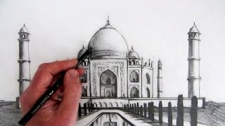 How to Draw the Taj Mahal Narrated Step by Step [upl. by Siver]