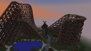 Minecraft 174 Ride The Wooden Roller Coaster [upl. by Aiouqahs]