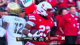 Dante Dowdell Rushing Touchdown Nebraska Husker Football vs Colorado 9724 [upl. by Yenoh]