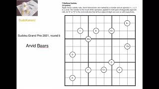 Eng Mathrax Sudoku by Arvid Baars Sudoku Grand Prix 2021 round 5 puzzle 7 [upl. by Nnaael501]