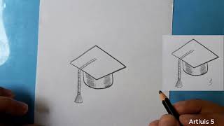 Cómo dibujar un birrete  How to draw a mortarboard [upl. by Pubilis]