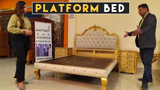 Modern Platform Bed Designs with Side Table amp Crown beddesign aarsun [upl. by Ordisy270]