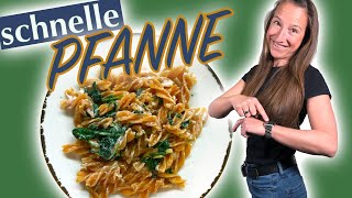 vegane Nudel Pfanne mit Spinat lecker gesund und einfach schnell gemacht [upl. by Anircam]