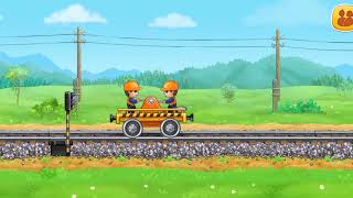 Installing railway line signs Gokids game gaming construction railway sign installing [upl. by Eelahc54]