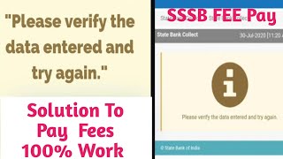 SSSB Pay Error Verify Data and Try Again  PSSSB Fee Paid But Not Update [upl. by Asenab]