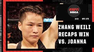 Zhang Weili talks KO win vs Joanna Jedrzejczyk at UFC 275  ESPN MMA [upl. by Tobiah]