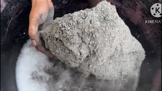 Soft Black sand cement crumbing in water satisfying [upl. by Treblig]