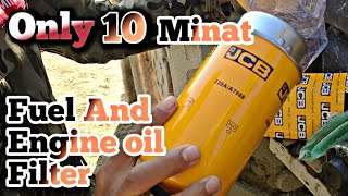 JCB Servicing 500 hrs Engine Oil And Fuel Filter Change How to change jcb all filters Jcb servicing [upl. by Enilra891]