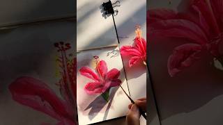 Lets paint Hibiscus🌺Acrylic Paints trending ytshorts painting asmr artshorts viralshorts [upl. by Finella935]