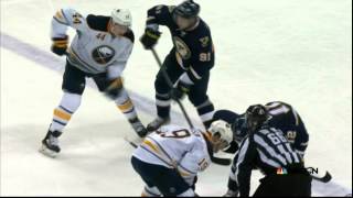 Nicolas Deslauriers match spear on Vladimir Tarasenko Buffalo Sabres vs St Louis Blues Nov 11 2014 [upl. by Bidget274]