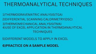 lecture 01 Thermogravimetric analysisTGA DTA TMA DSC [upl. by Gilcrest]