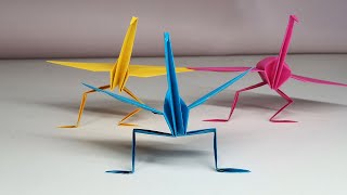 How to Make a Paper Dancing Crane  Origami crazy crane Step by Step  Fun amp Easy [upl. by Janek219]