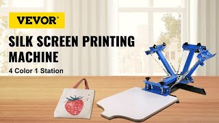 VEVOR 4 Color 1 Station Screen Printing Press [upl. by Lizbeth]