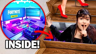 I Build A Hidden SECRET GAMING ROOM In My House 🎮🤫  gone wrong 😭  Mahjabeen Ali [upl. by Aynot]