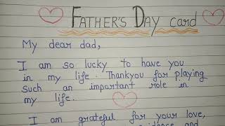 Fathers Day Card Writing ideas  Fathers Day Card  Fathers Day Message [upl. by Nwahsyd236]