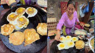 Nepal Most Popular Newari Food Anda Bara at Honacha  Kathmandu Street Food [upl. by Ahsekar]