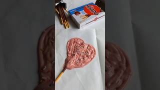 Romantic snacks with Mikado chocolate sticks 🫶 valentinesday asmr heart love shorts snacks [upl. by Adnema216]