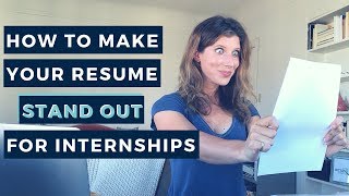 How to Make Your Resume Stand Out for Internships  The Intern Hustle [upl. by Yatnuahs]