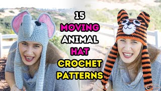 YES These MOVING ANIMAL Hats Really MOVE 15 Moving Hat Crochet Patterns  Party with Prizes [upl. by Cirdes856]