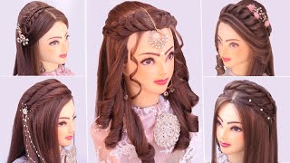 5 wedding Hairstyles kashees l New hairstyle for Diwali l easy curly open hairstyle for wedding [upl. by Cesar74]