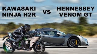 Ninja H2R vs Hennessey Venom GT [upl. by Tupler]