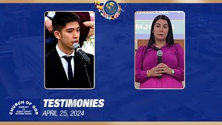 Testimonies – April 25 2024  CGMJCI [upl. by Yddub852]