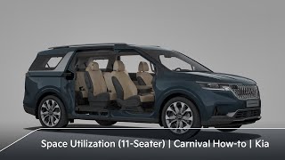 KIA Carnival Efficient Seating Space Utilization 11 Seater｜Carnival How to｜Kia Kia Worldwide [upl. by Janicki]