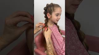 Kids holiday hairstyle supereasyhairstyle hairstyletutotial kidshair [upl. by Neetsuj780]