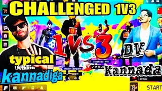 CHALLENGED 1V3 TYPICAL KANNADIGA FANS VS DV IN KANNADA 3 FANS [upl. by Laohcin]