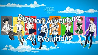 DIGIMON ADVENTURE TRI  All Evolutions with Context Subbed HD [upl. by Esoryram839]