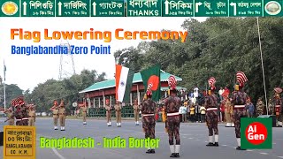 Flag Lowering Ceremony at Banglabandha Zero Point  বাংলাদেশ ভারত সীমান্ত aigen AiGenBD [upl. by Fry]