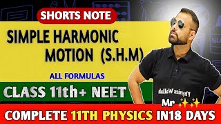 Simple Harmonic Motion Short note  SHM NEET physics short note  Mr sir physics Note  class11th [upl. by Sumer851]