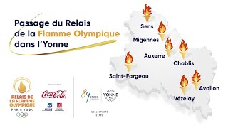 Les horaires du départ de la Flamme Olympique dans lYonne [upl. by Nerret]