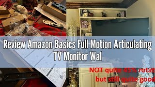 Review Amazon Basics Full Motion Articulating TV Monitor Wall Mount for 26quot to 55quot TVs and Flat Pane [upl. by Parish]