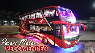 Pilihan Terbaik Double Decker Berangkat Malam Solo  Agra Mas BM105 Scania K410 [upl. by Milman]