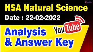 HSA NATURAL SCIENCE  ANALYSIS amp ANSWER KEY  DATE  22022022 [upl. by Aneehsram620]