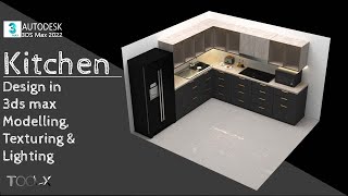 Kitchen Design in 3ds max  Modelling Texturing and Lighting [upl. by Yojal]