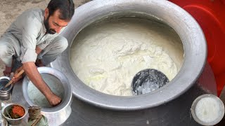 Namkeen Lassi and Sarso Saag With MakkiJuwar Roti in Peshawar  Salty Lassi [upl. by Yelsnik]